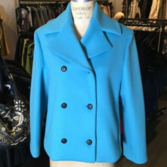 Balenciaga Blue 2014 Runway Pea Coat